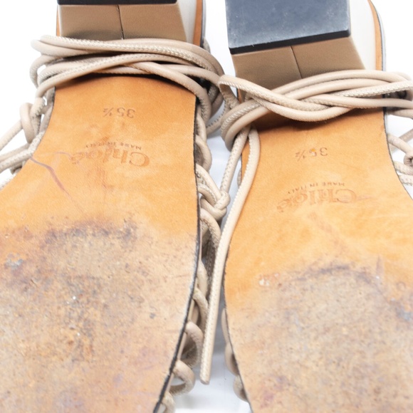 Chloe Jamie Leather Lace-Up Sandals - Picture 6 of 8